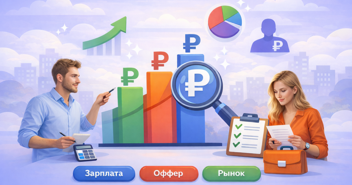 график роста зарплатных ожиданий кандидатов в 2026 году с иконками рекрутинга