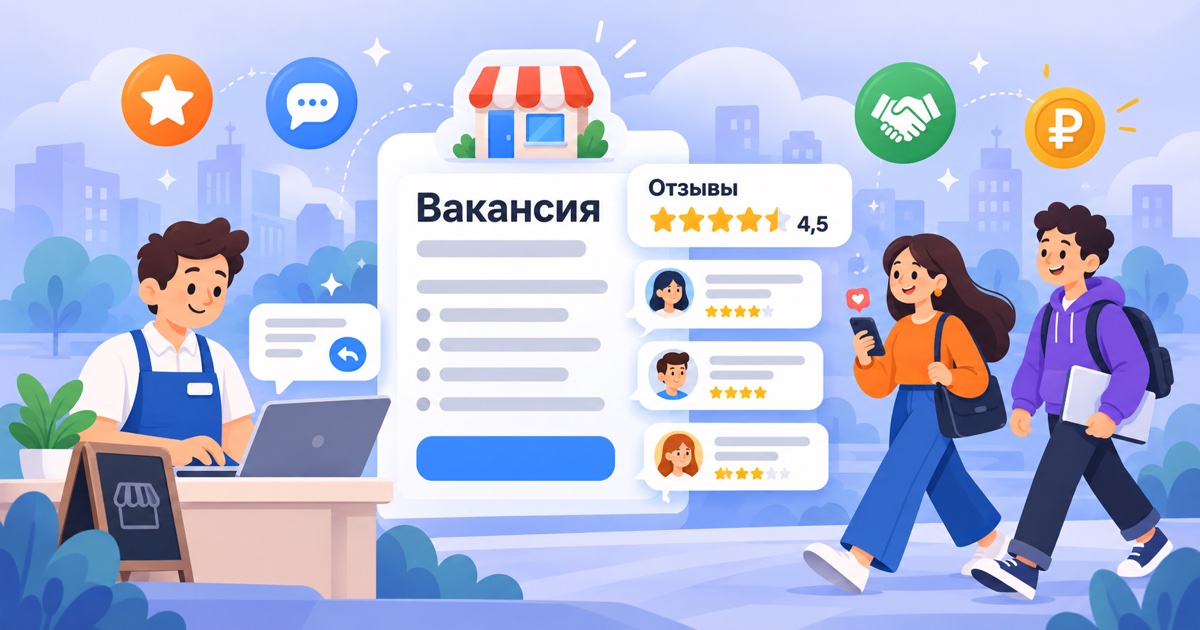Бренд работодателя для малого бизнеса: вакансия с отзывами сотрудников, рейтинг компании и кандидаты, которые откликаются